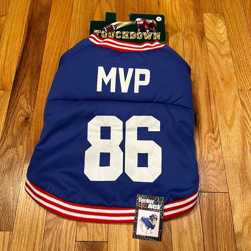 DOG COSTUME - PADDED MVP FOOTBALL JERSEY, SIZE: MEDIUM